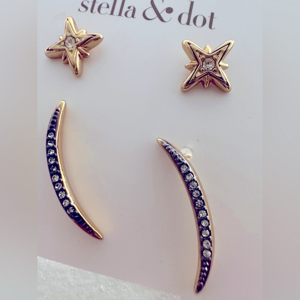 Stella & Dot Moon and Stars Stud Pack